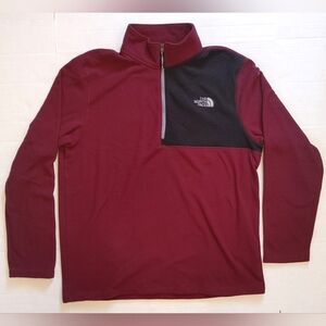 North Face Anchor Fleece 1/2 Half Zip Pullover Jacket Men's Size L Burgundy
